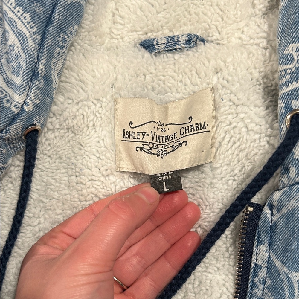 Blue Paisley Hooded Jacket - Picture 2 of 5